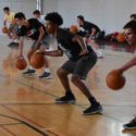 Basketball camp boys ball handling training