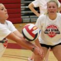 All-star players return a serve at NBC Volleyball Camps