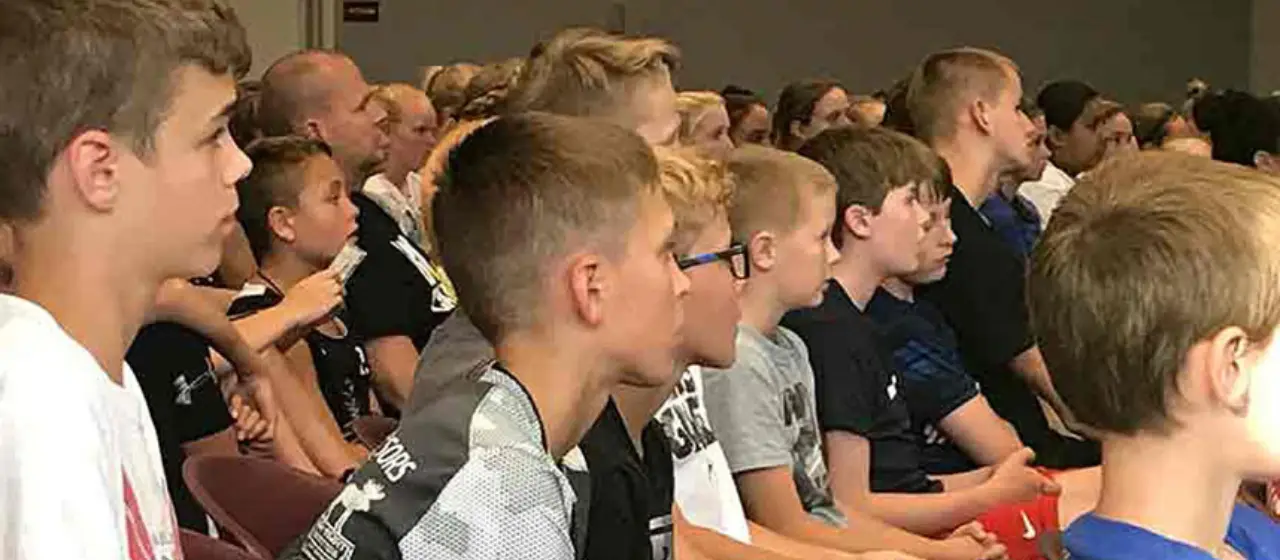 Basketball boys evening program engaged