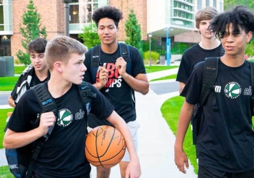Basketball players walking to gym nbc camps