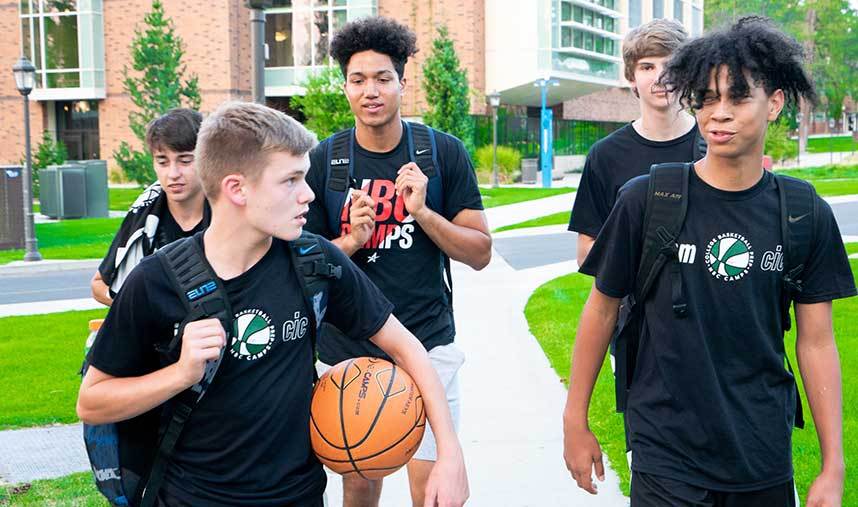 Basketball players walking to gym nbc camps
