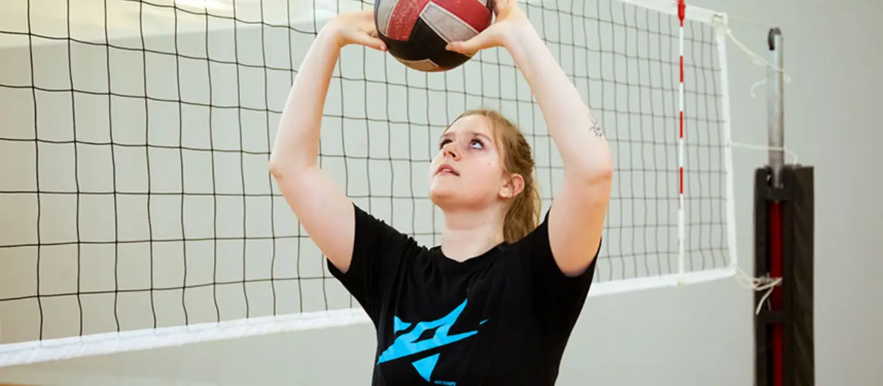 Camper practices setting techniques