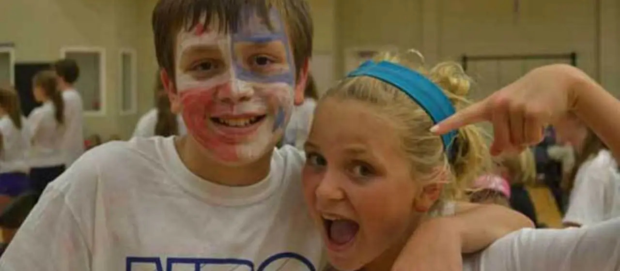 Campers celebrate after NBC Basketball Intensity Night
