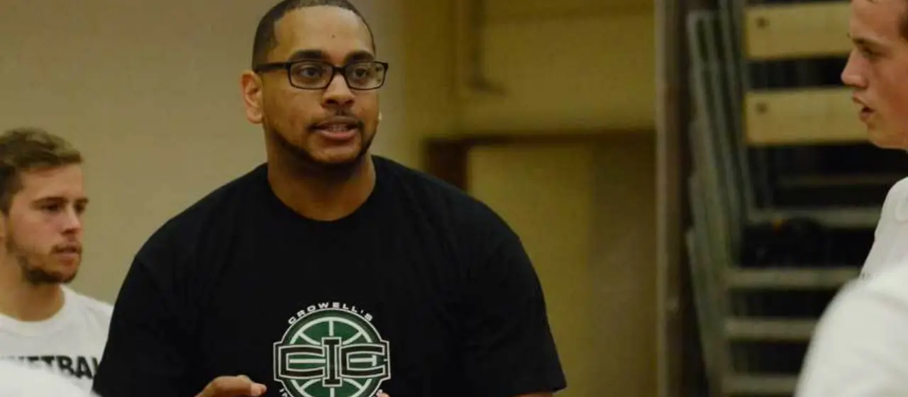 Coach RJay Barsh coaching at NBC Basketball Camp