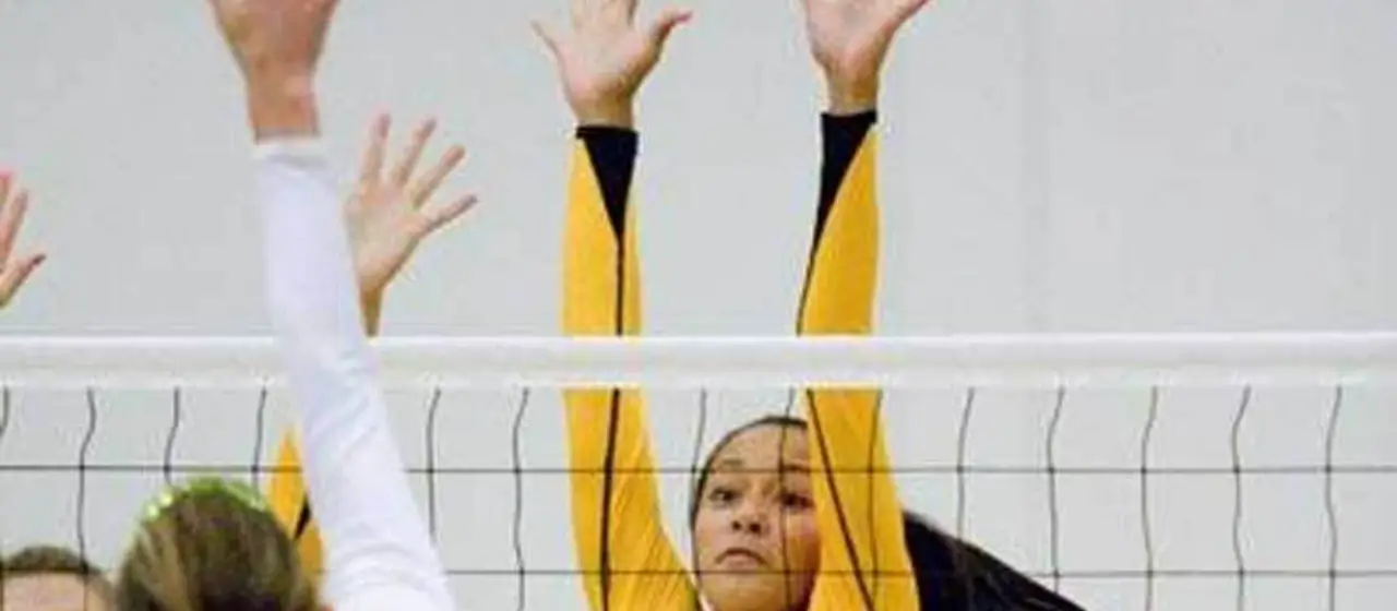 Athletes during volleyball blocking drill at NBC Volleyball Camps