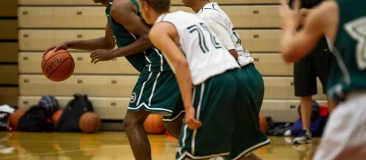 College Basketball prep Camp athletes in tournament play at NBC Basketball camps