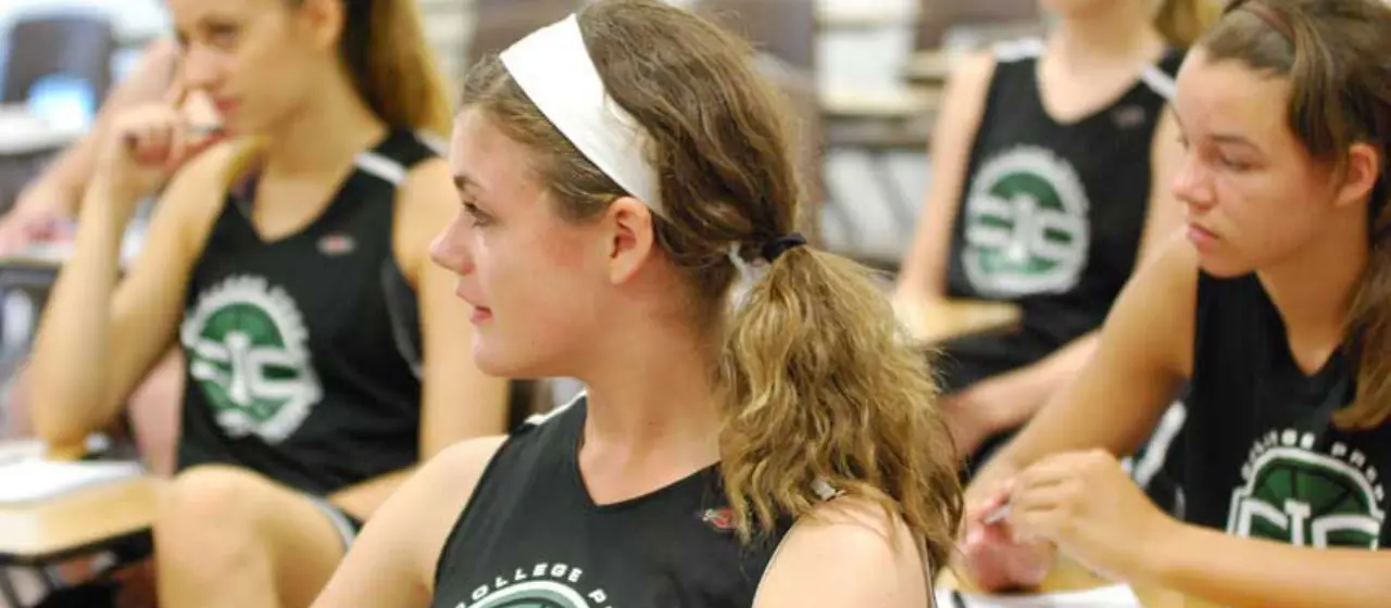 Girl basketball players focus on classroom success