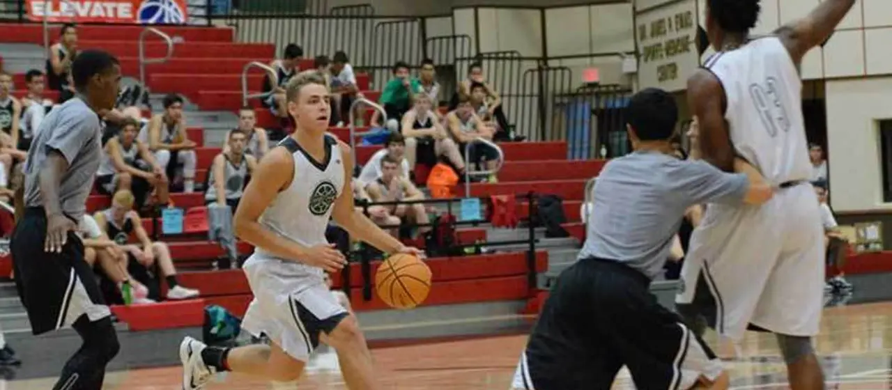 Camper vs coaches all-star game at college basketball prep camp in Spokane, Washington- aka Hooptown USA at NBC Camps