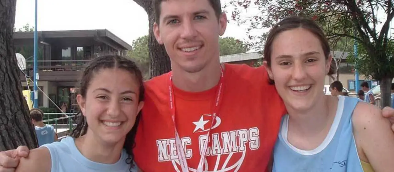 USA Gonzaga player, Mike Nilson interacts with NBC Italian Campers at Castel di Sangro