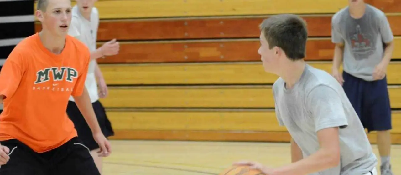 Campers face off in camp tournament games at NBC Basketball Camps