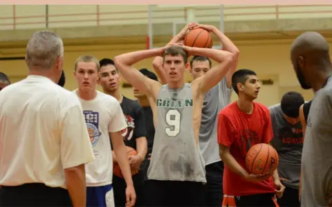 Campers rest after intensive basketball workout at NBC Montana.